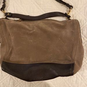 brown farragamo used crossbody handle bag